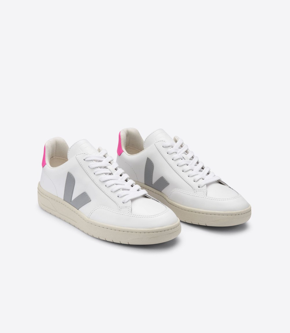 Tenis Veja Mujer - V-12 Cuero - Blancos - 807IKVWBE